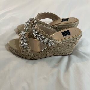 WHITE HOUSE BLACK MARKET Blakely Gemstone Two-Band Espadrille Wedge